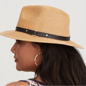 Torrid Natural Faux Leather Trim Fedora NWT size M/L